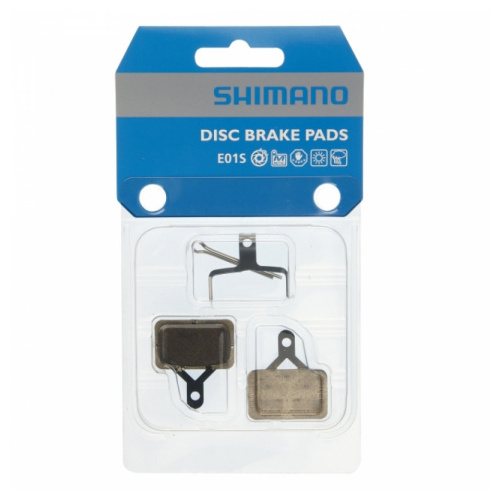 Shimano Disc Brake Pads E01S Metal With Spring (1 Pair) Shimano Disc Brake Pads E01S Metal With Spring (1 Pair)